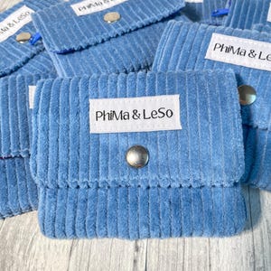 Kleine Geldbörse aus Cord – handgenäht, mit Reißverschlussfach & Kartenfächern – Unikat – Geschenk für Frauen