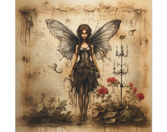 Rose-Kissed Whimsy: Parchment Fairy Dreams