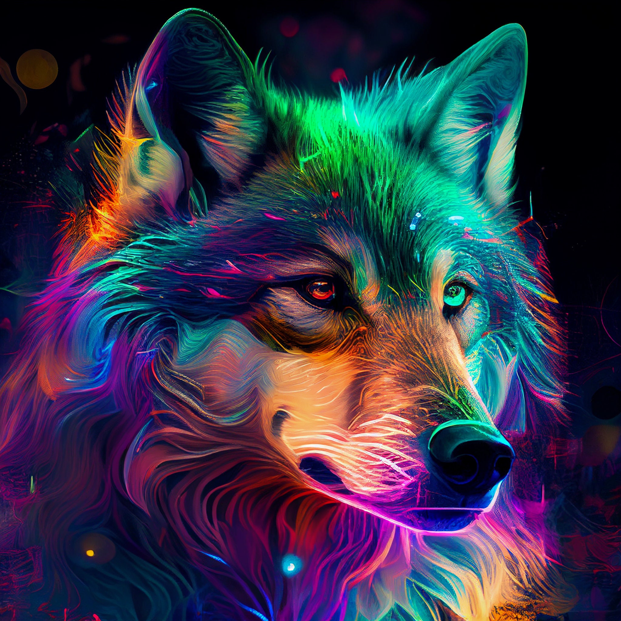 Rainbow Wolf Wallpaper