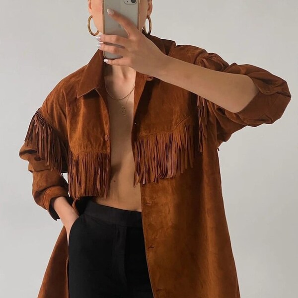 Suede Jacket with fringe