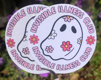 Invisible Illness Club Autoimmune Disease Chronic Illness Spoonie Positive Mental Health Sticker | Glossy or Holographic Finish