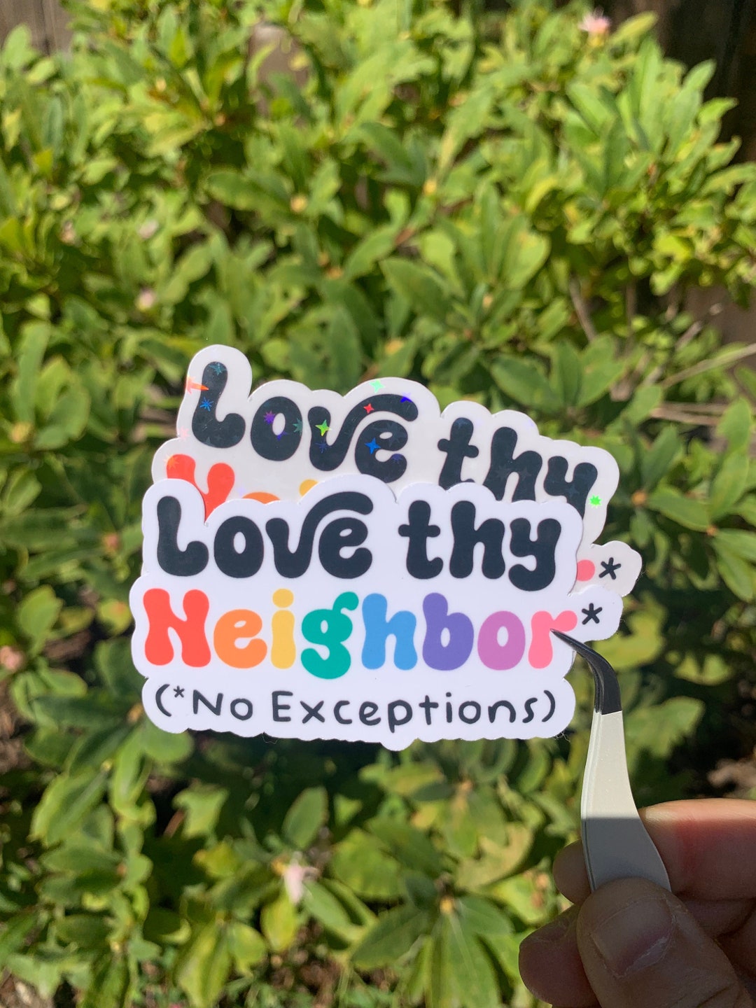 Exceptions Sticker Love Thy Neighbor* (*no Exceptions) Pride Ally Sticker | Glossy or ...