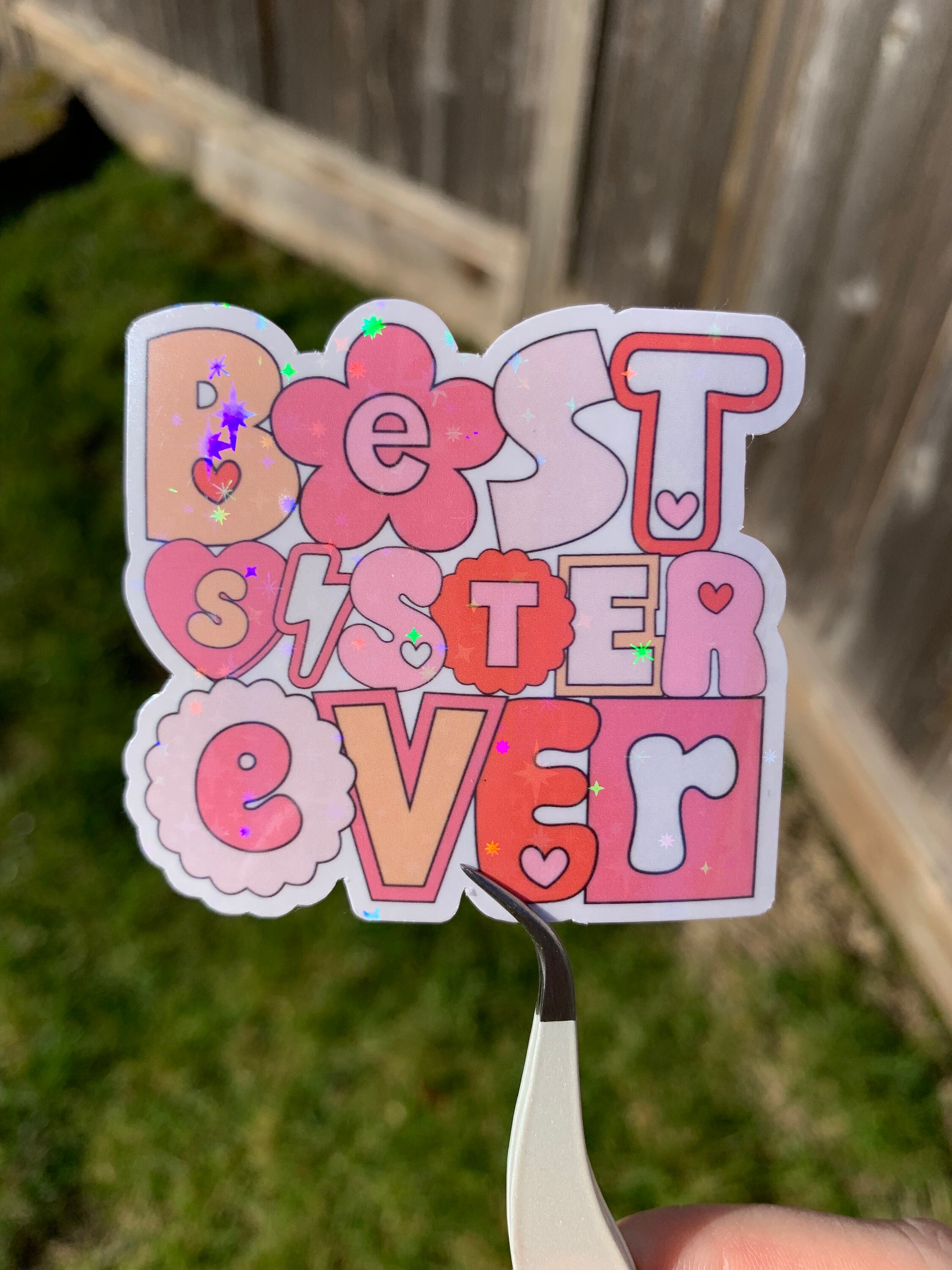 Siblings Sticker Best Sister Ever Love Family Sibling Sticker | Glossy or Holographic ...
