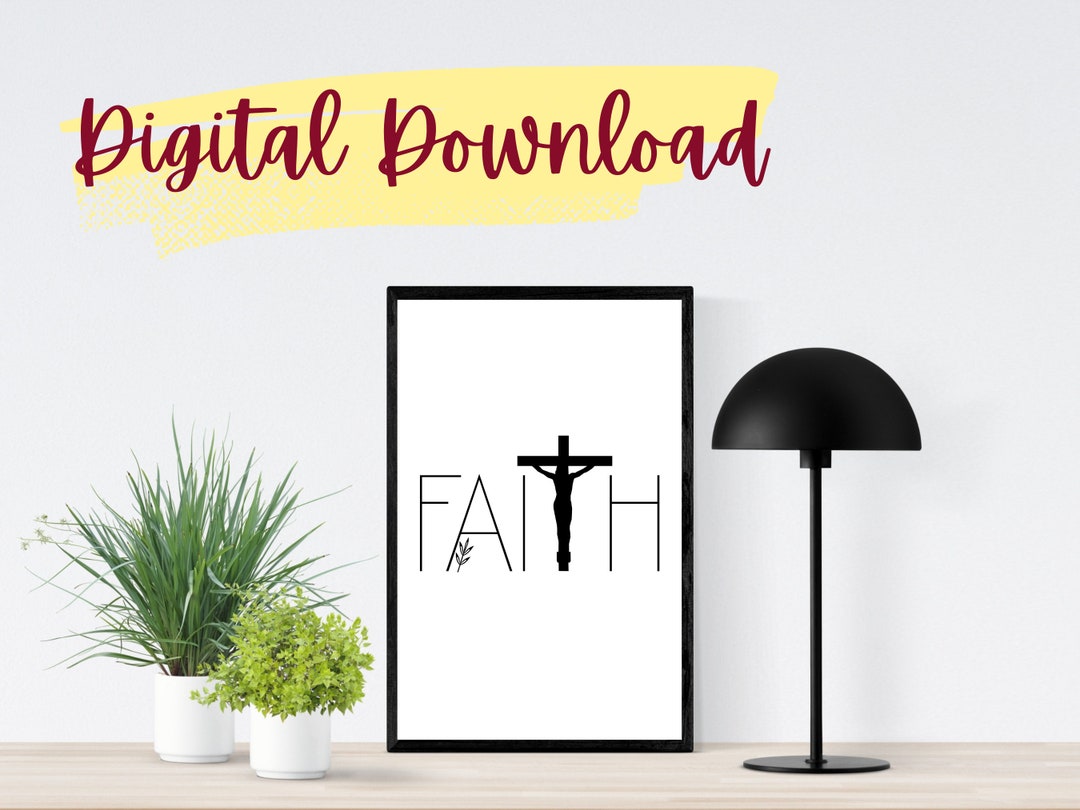 Minimalist Modern Christian Wall Art Black and White Printable ...