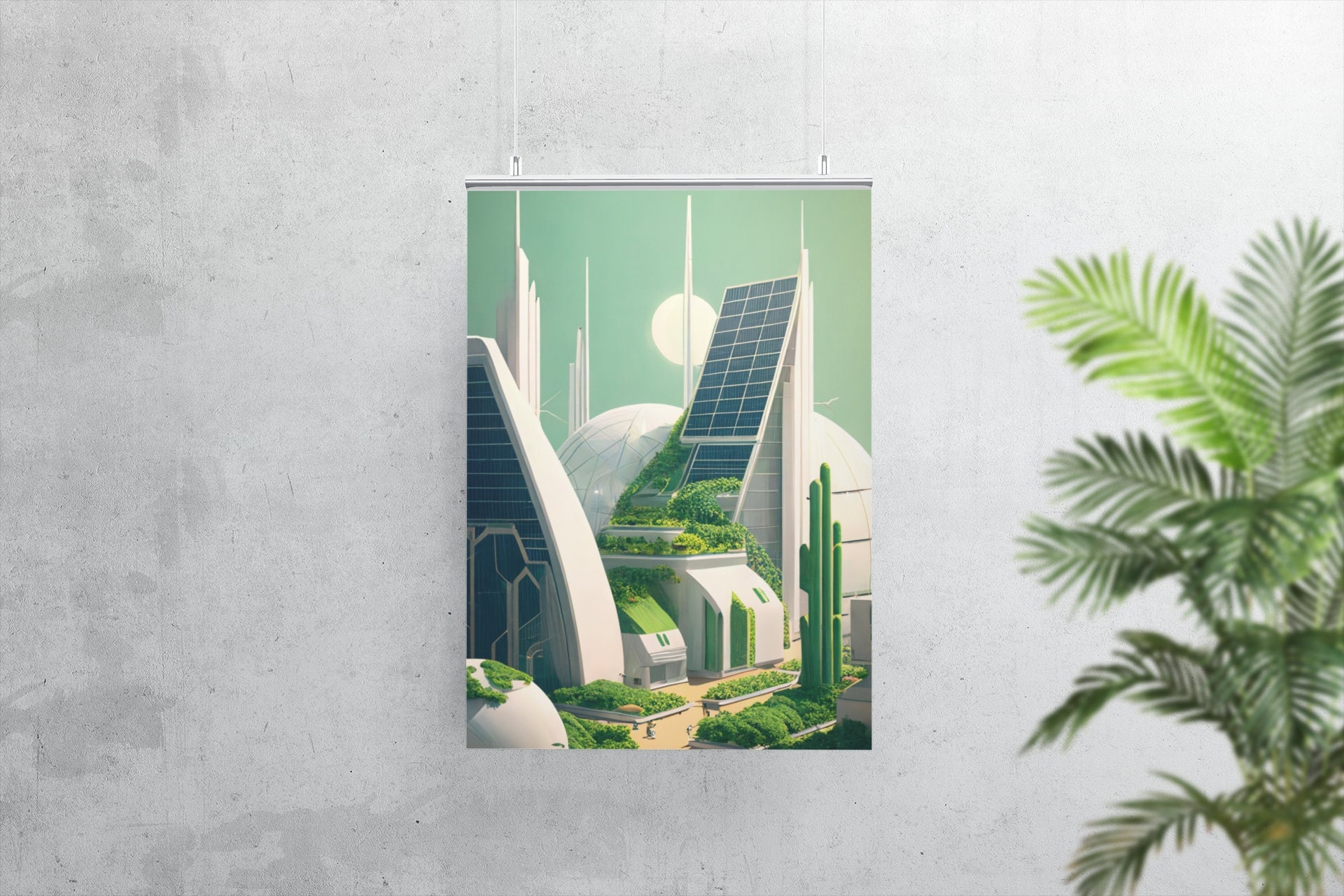 Digital Download Forest Solarpunk City Aesthetic Wall Art 