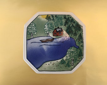 Finnair &#39;Summer Midnight Sun&#39; plate by Arabia (Finland) designed especially for Finnair in a limited quantity