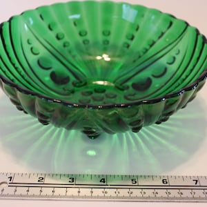 Green Depression Glass serving bowl, footed, 8.5&quot; diameter, Anchor Hocking