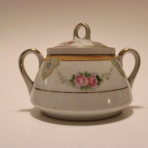 RARE Noritake M (Morimura, so pre-1935) sugar bowl with lid. Made in Japan