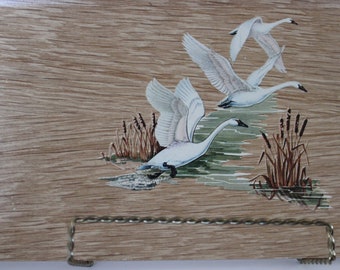 Set of TEN Coronet vintage swan trays, 16" x 7.5"