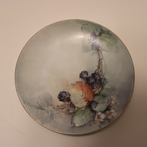 Blackcurrant J & C Bavaria plate 7.75&quot;, signed H.Pinski
