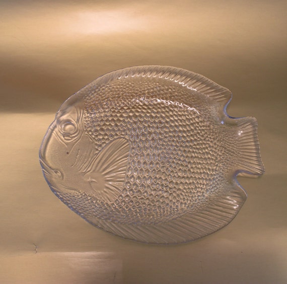 6 assiettes à poisson en verre Arcoroc France / Années 70 - France