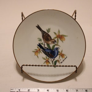 Blue Grosbeak vintage Bareuther Waldsassen (Bavaria) 7.75&#39; hanging plate