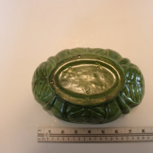Vintage Haeger Keramik ovale Schale, 20x15 cm, grün