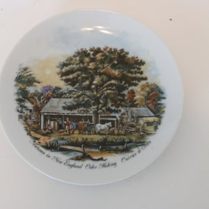 AUTUMN Decorative plate, Autumn in New England Cider Making, Currier & Ives. Not for food use.
