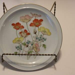Painted Poppy 7.5&quot; plate, Fanci Florals Collection, Japan, genuine porcelain china