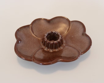 Castiçal marrom Frankoma Pottery, 6&quot; x 4,5&quot;