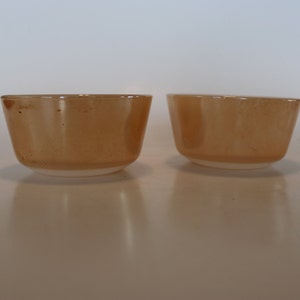 Anchor Hocking, Set von ZWEI Vintage Lusterware Puddingbecher, 10 cm Durchmesser, 6 Unzen Fassungsvermögen