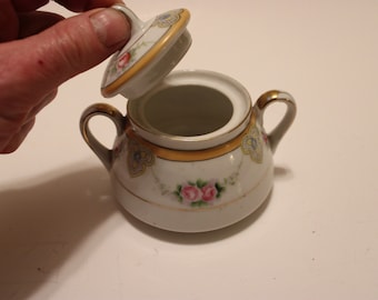 希少なノリタケM（モリムラ、1935年以前のもの）の蓋付きシュガー