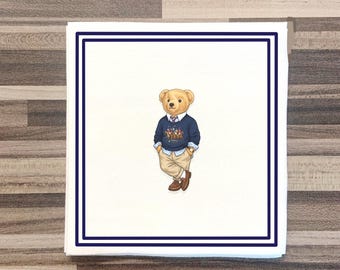Vintage 90s Ralph Lauren Polo Sport Bear Beach Towel: Nautical USA