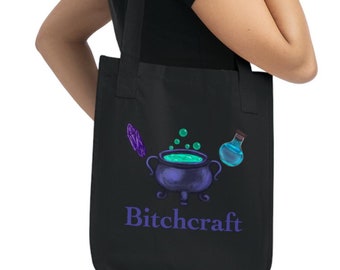 Witchy Tote Bag | “Bitchcraft” | Eco-Friendly Reusable Bag | Witchcraft Theme Tote