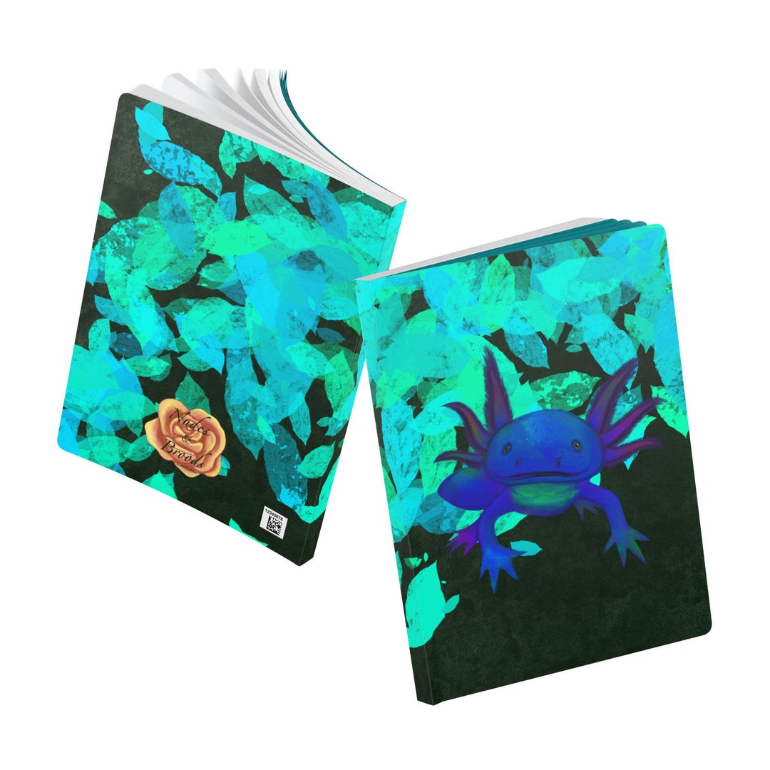 Axolotl Theme Softcover Notebook | Unique Cute Journal | Cute Unique ...