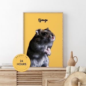 Hamster Porträt, Haustier Porträt, Haustier Erinnerung, Hamster Liebhaber Geschenk, personalisierte Hamster Malerei,