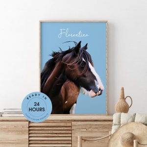 Ritratto di cavallo, Ritratto di animale domestico personalizzato, Proprietario di cavallo, Memoriale di animali domestici, Regalo per amante dei cavalli Mamma gatto, Ritratto di cane, Pittura di cavallo personalizzata