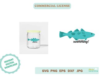 Fish SVG, Blue fish clip art, Bluefish Vector Art, Bluefish Cricut cut file, Silhouette file, fish Print and Cut, Commercial Use SVG