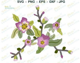Flowers SVG I Layered Flowers SVG I Abstract Violas SVG I Viola Vector Art, Viola Cut File, Flower Clip Art, Cricut cut file, Print and Cut