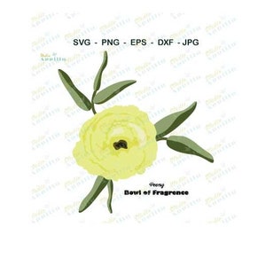 Peonia SVG I Peonia gialla SVG I Belle fioriture SVG File I Arte vettoriale peonia I File di taglio peonia I ClipArt I File di taglio Cricut I Stampa e taglio