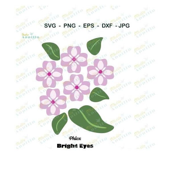 Flower SVG, Phlox SVG, Purple flower SVG File, Phlox Vector Art, Phlox Cut File, Flower Clip Art, Cricut cut file, Print and Cut