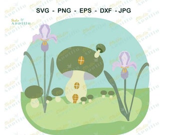 Mushroom SVGI Layered mushroom SVGI Mushroom house Layered SVG I Vector Art I Cut File I Clip Art I Cricut cut file I Silhouette Print & Cut