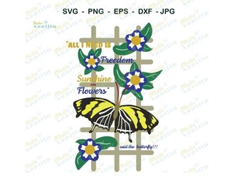 Butterfly and Flower SVG, Vector Cut File (Digital Download)