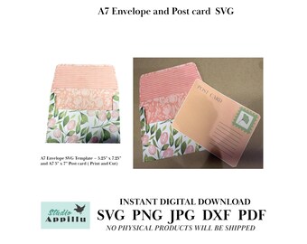A7 Envelope and 5x7 Postcard SVG Template (Print Then Cut)