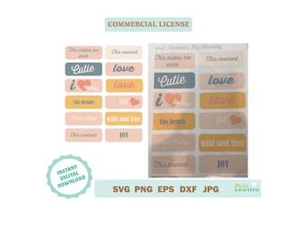 Memory Scrapbook Stickers, Family Journaling, Sentiment Prompts (Digital Download )