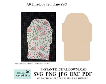 A6 Envelope SVG Template 4.75 x 6.5 Printable Envelope Pattern for Cricut & Silhouette, Digital Download Cut File