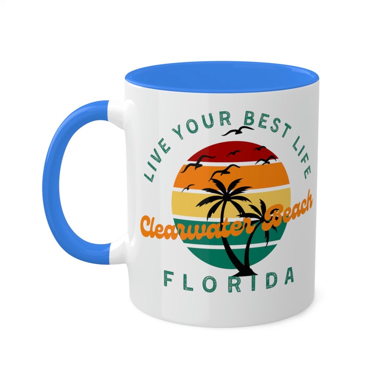Florida Beach and City Themed Coffee Mugs Clearwater Beach Etsy
