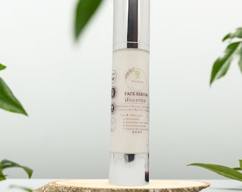 Gesichtsserum ohne Duft mit Extrakten aus Rosskastanie und Weißdorn - Feuchtigkeitsspendend, Sheabutter + Hagebuttenöl - Vitamin E - 50 ml