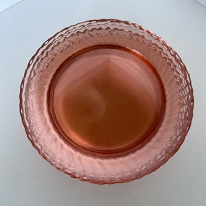 Rosaline salad plates/Set of 5/Arcoroc France/1980s/Vintage pink glassware/Colored dishes/Colored glassware/Pink Swirl/Vintage French dishes