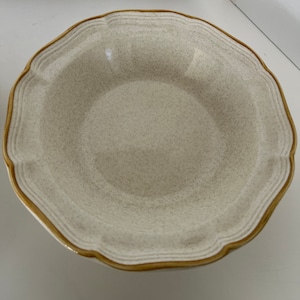 Set of 2/Vintage Mikasa &quot;Garden Club&quot; vegetable serving bowls/made in Japan/9&#39;&#39; Serving Dish with scalloped rim/VTG stoneware/VTG kitchen