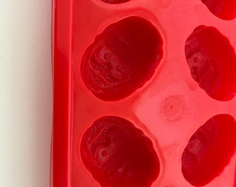 Vintage Heart Shaped or Santa Claus Shaped Ice Cube Trays-New Old Stock/Made by Silvestri/Chocolate Molds/Red Ice Tray/Shaped Ice Cubes/HTF