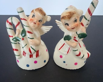 Vintage Lipper and Mann Noel Candleholders: Green Porcelain