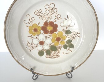 Vintage "Design Two" Stoneware dinner Plate Ferndale pattern 1522/Made in Japan/vintage kitchen/retro dishes/bohemian dishware/1970s kitchen