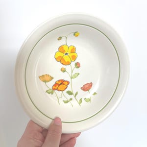 Vintage Set of 5 Coupe Soup Bowls-Flower Dance by Nikko/HTF/retro dishes/vintage kitchen/floral bowls/botanicals/stoneware/1980s dishware