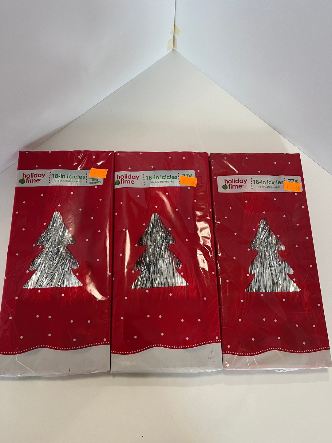 Three Boxes Vintage Christmas Icicles/tinsel in Silverretro Christmas
