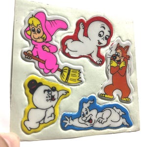 Vintage Casper the Friendly Ghost Puffy Sticker Sheet- 1980s-Rog Eden- Smurf- Flowers-Letters-Duckling Smurfette -You Choose