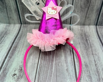 Hello Kitty Party Headband Pink Cone Hat Birthday Party Decorations
