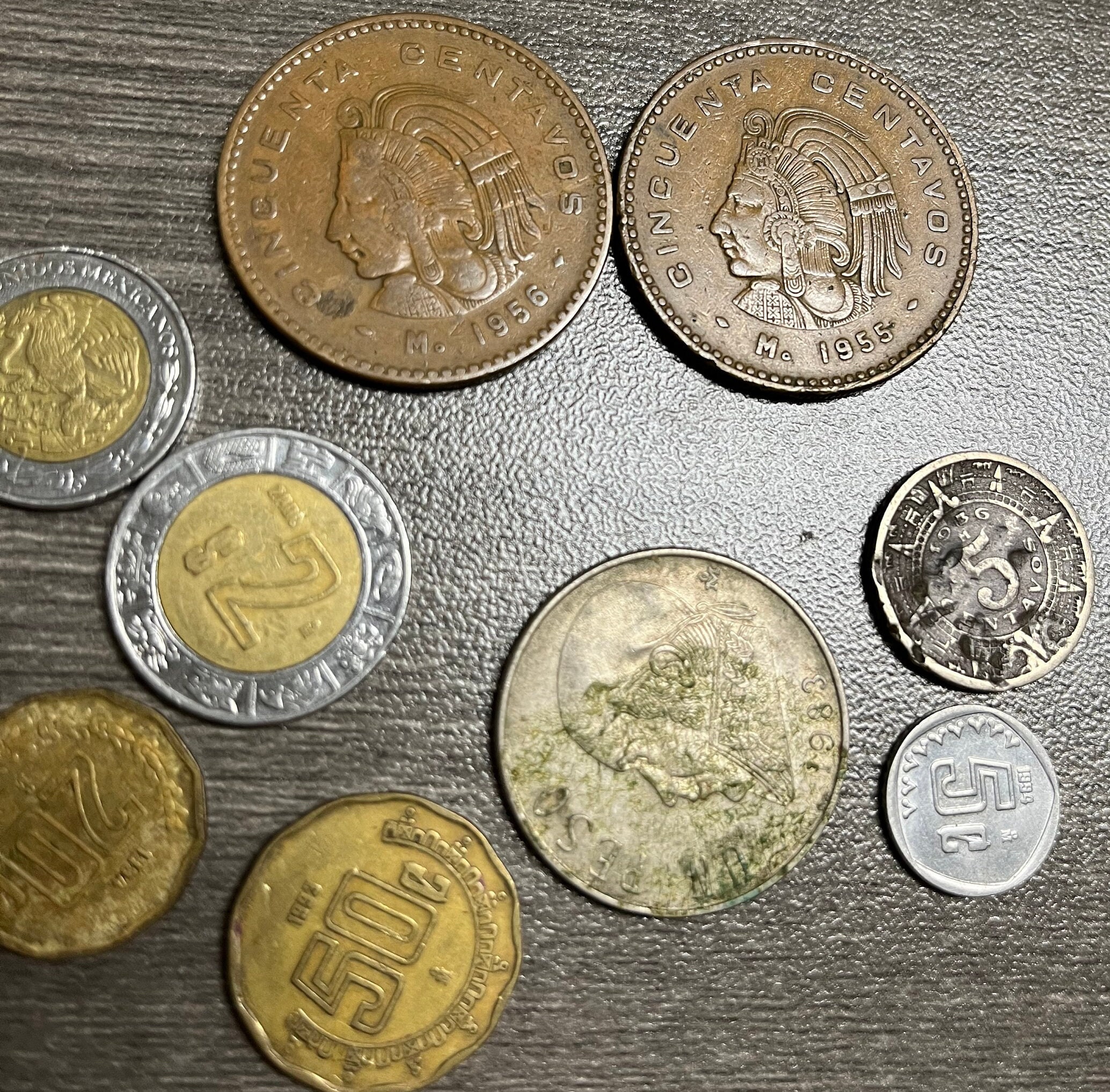 Mexican Currency Pesos-mexico Fifty Cent Coin 50 Cincuenta Centavos,  Circulated Coin, Bronze, 1956 - Etsy, image size:2068x2035