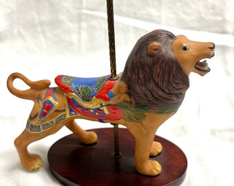 Franklin Mint Carousel Porcelain Figurines-1988 Lion Vintage