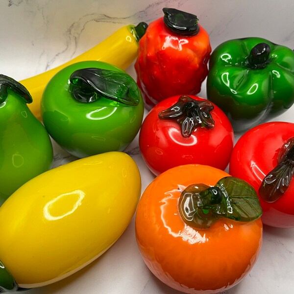 Hand Blown glass Fruit by Blowfish Vintage Murano Style Fruit ONLY ONE LEFT!!